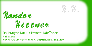 nandor wittner business card